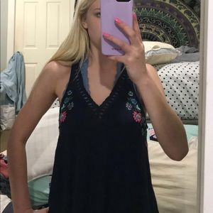 Blue tank top with flowers from Hollister